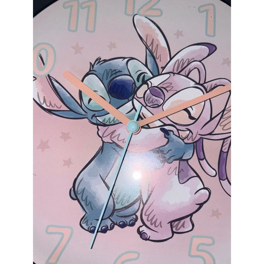 Disney‎ Lilo & Stitch Angel Pink Analog Wall Clock LAS3080 10 Inch New